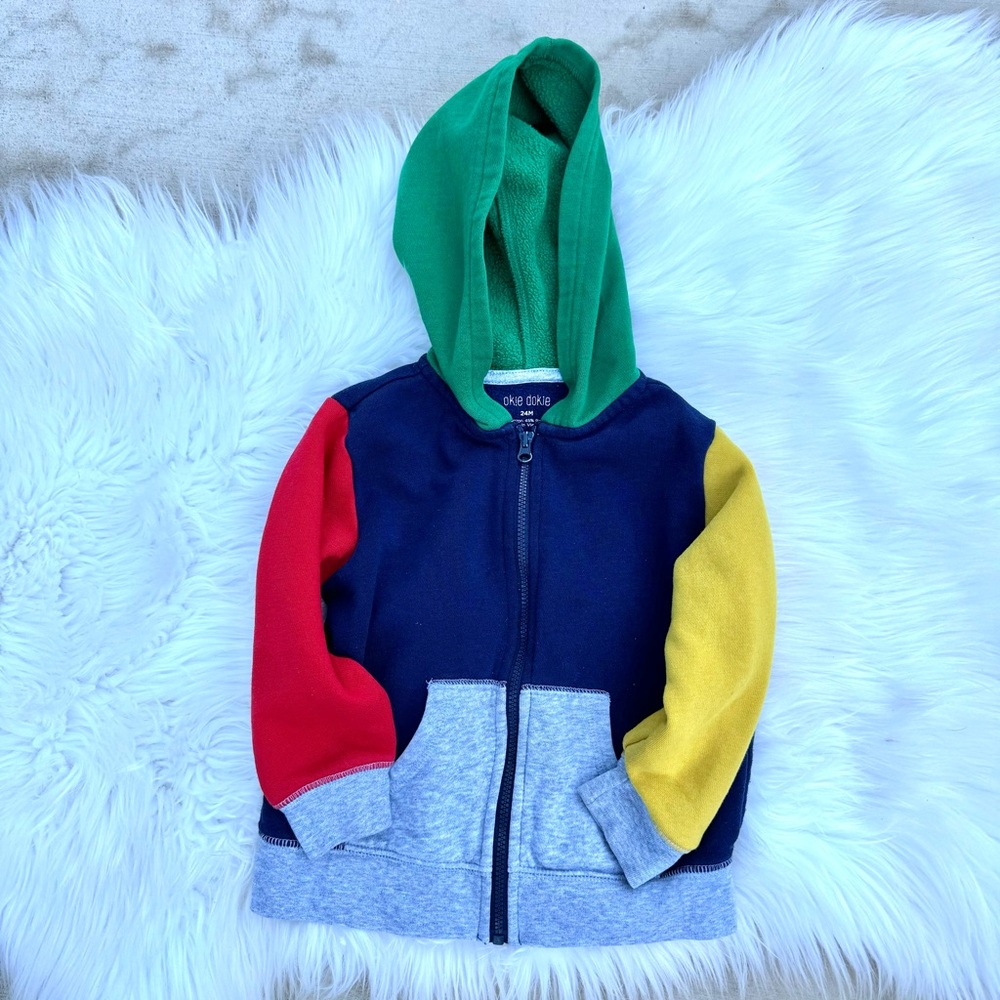 Okie Dokie Colorblock Hoodie Jacket 24 Months